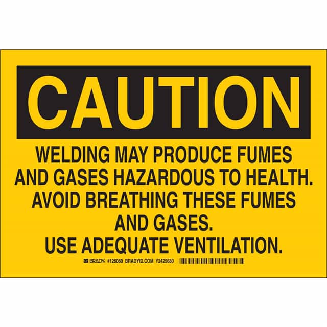 126081 B555 10X14 BLK/YEL CAUTION WELDI