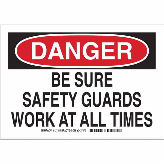 127817 B302 10X14 BLK/RED/WHT DANGER BE