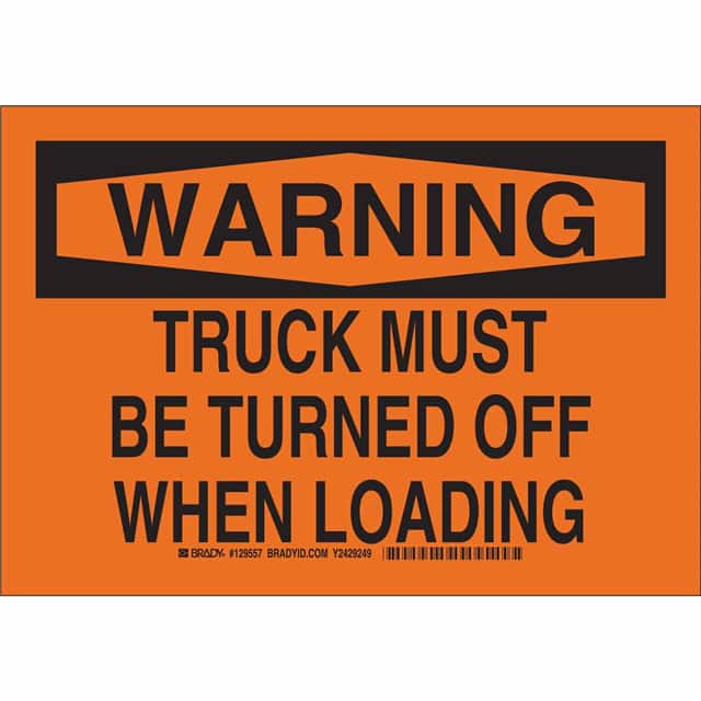 129558 B555 10X14 BLK/ORG WARNING TRUCK