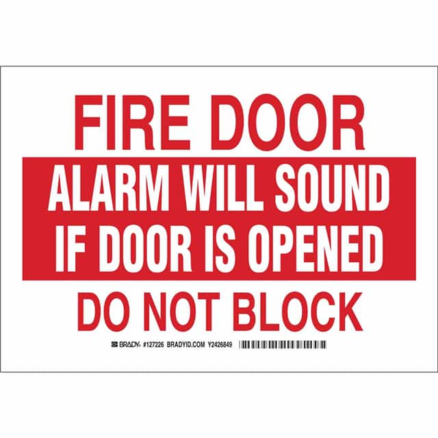 127226 B302 7X10 RED/WHT FIRE DOOR ALAR