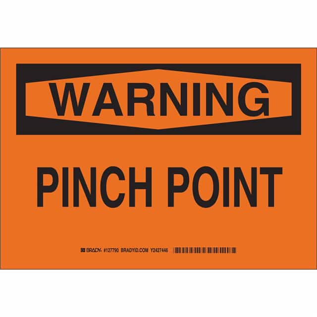 127790 B302 7X10 BLK/ORG WARNING PINCH
