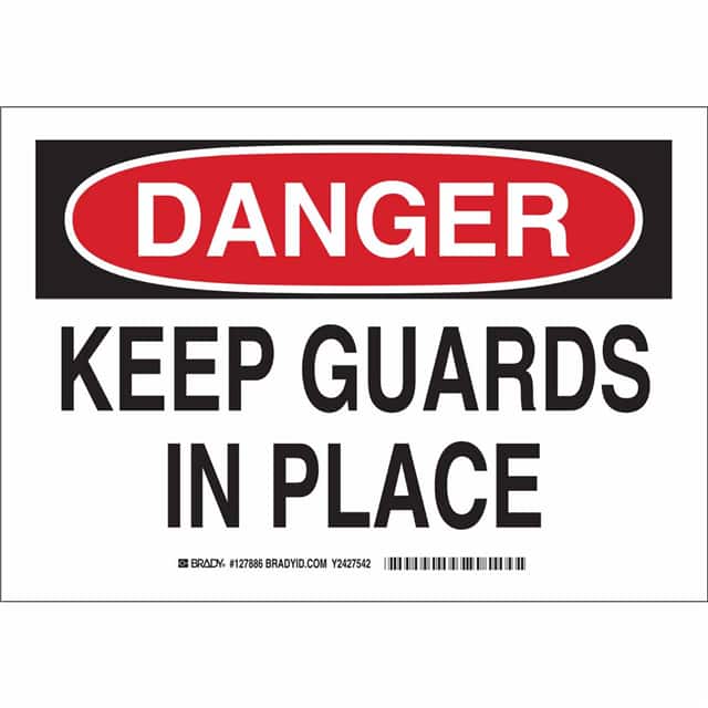127888 B401 10X14 BLK/RD/WHT DANGER KEE