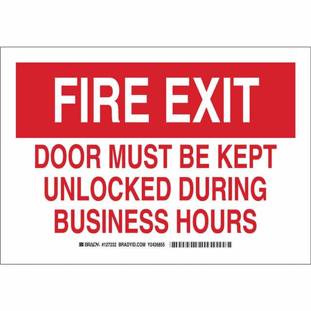 127235 B302 10X14 RD/WHT FIRE EXIT DOOR