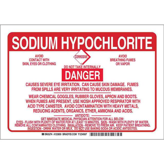 123860 B555 10X14 RED/WHT SODIUM HYPOCH
