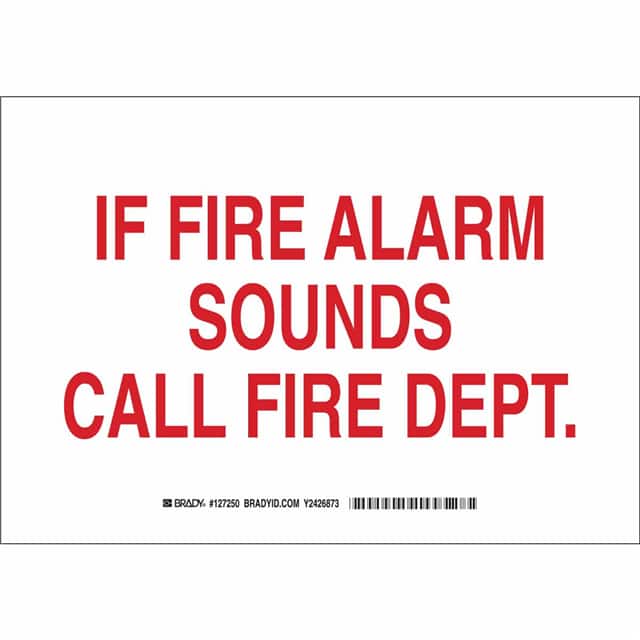 127253 B302 10X14 RED/WHT IF FIRE ALARM