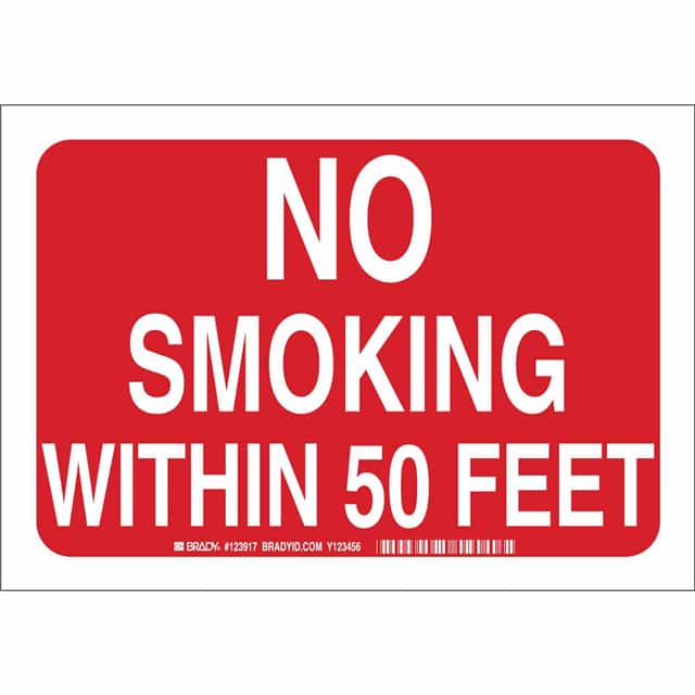 123920 B302 10X14 WHT/RED NO SMOKING WI
