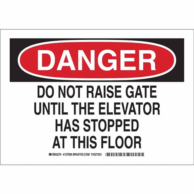 127871 B302 10X14 BLK/RED/WHT DANGER DO