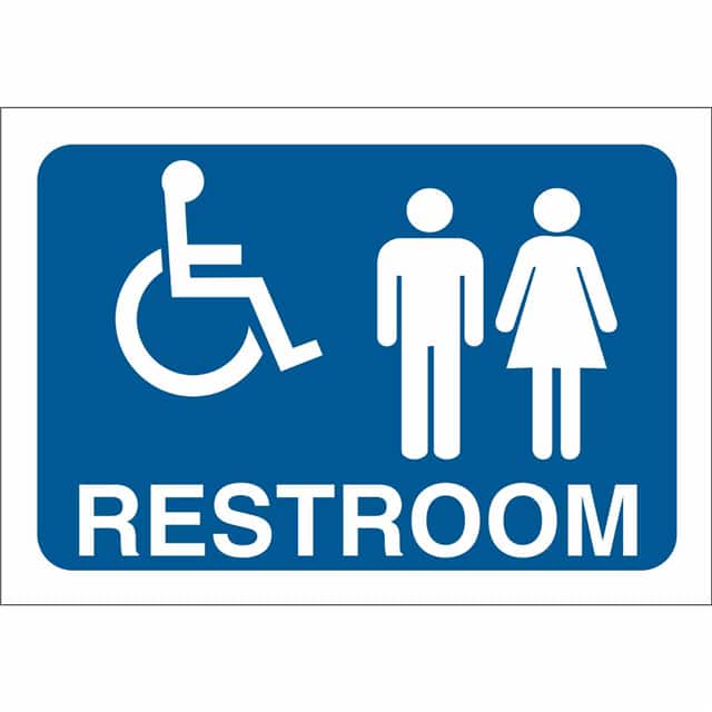 123883 B401 10X14 WHT/BLU RESTROOM