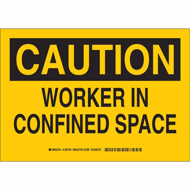 126747 B555 10X14 BLK/YEL CAUTION WORKE