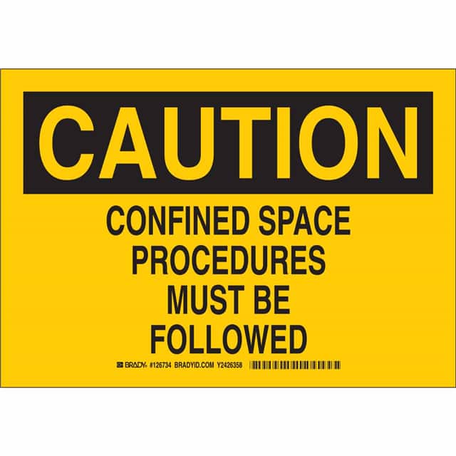 126735 B555 10X14 BLK/YEL CAUTION CONFI
