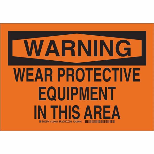129023 B302 10X14 BLK/ORG WARNING WEAR