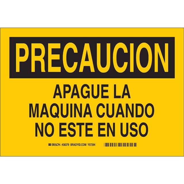 37713 SPANISH/CAUT TURN MACH OFF WHE