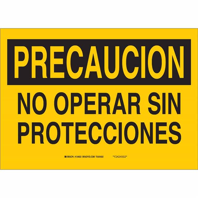 124918 B401 7X10 BLK/YEL PRECAUCION NO