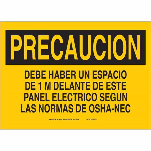 124916 B302 10X14 BLK/YEL PRECAUCION DE