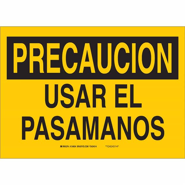 124934 B302 10X14 BLK/YEL PRECAUCION US