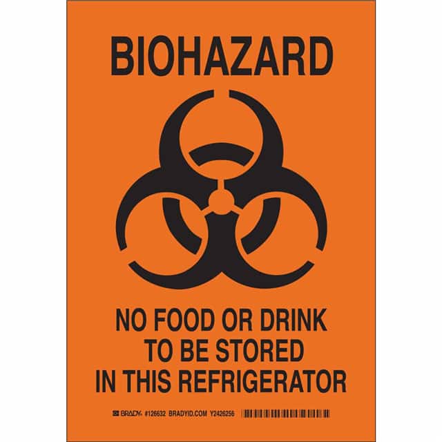 126633 B555 14X10 BLK/ORG BIOHAZARD NO