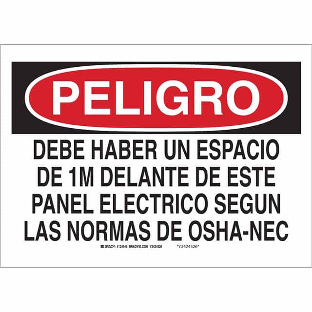 124946 B302 10X14 BLK/RD/WHT PELIGRO DE