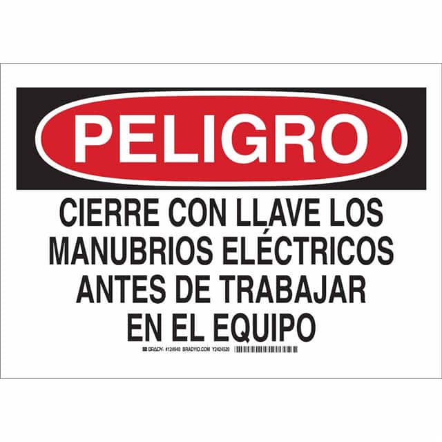 124940 B302 10X14 BLK/RED/WHT PELIGRO C