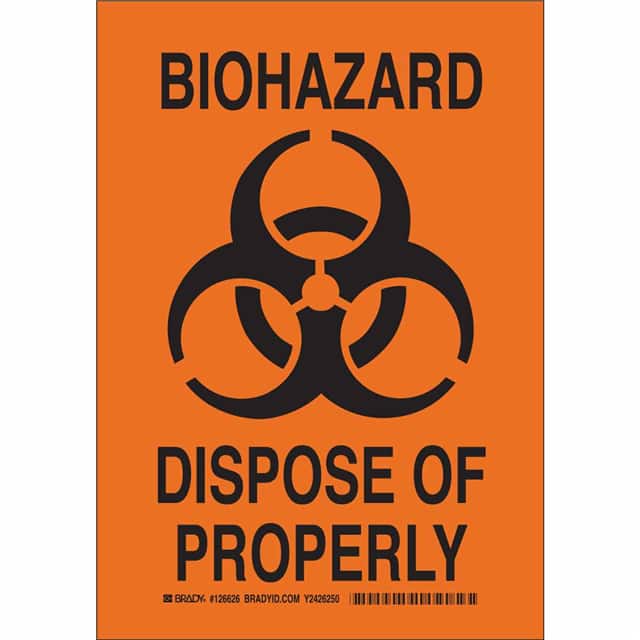 126629 B485 14X10 BLK/ORG BIOHAZARD DIS