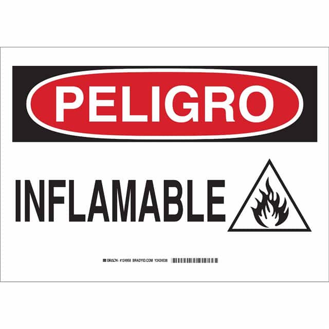 124958 B302 10X14 BLK/RD/WHT PELIGRO IN