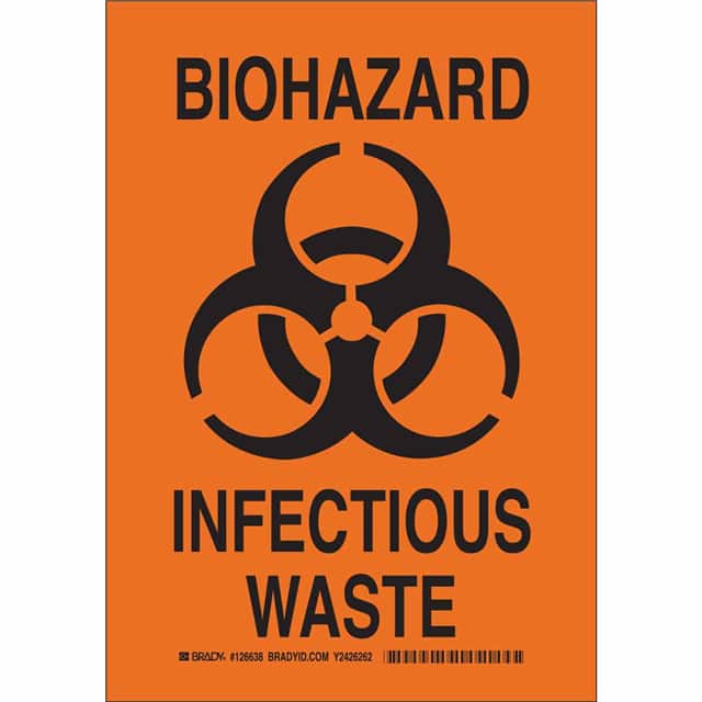 126640 B401 14X10 BLK/ORG BIOHAZARD INF
