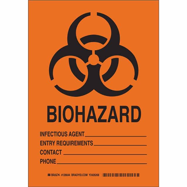 126647 B485 14X10 BLK/ORG BIOHAZARD INF