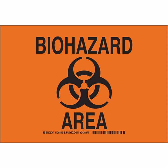 126652 B401 10X14 BLK/ORG BIOHAZARD ARE