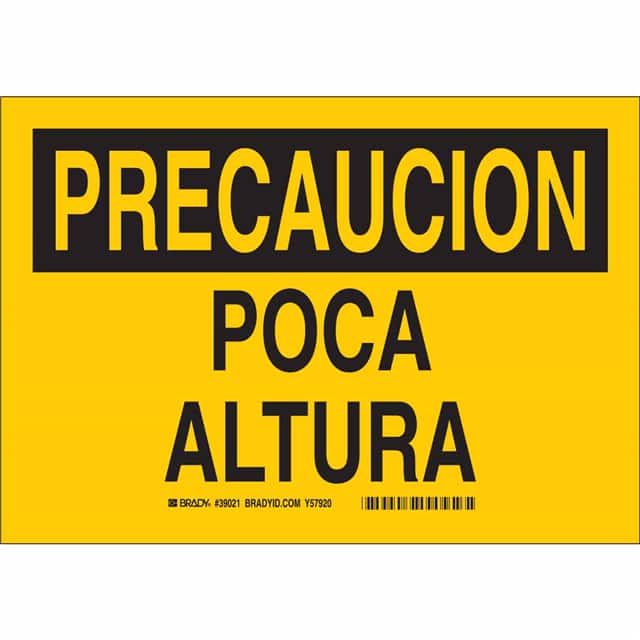 39021 SPANISH/CAUT LOW OVRHEAD CLEAR