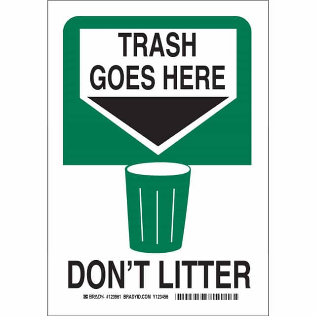 123964 B302 14X10 GRN/BLK/WHT TRASH GOE