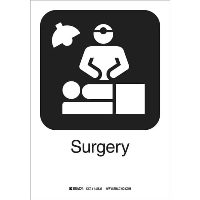 142425 B555 SURGERY 10"HX7"W PICTO W/TE
