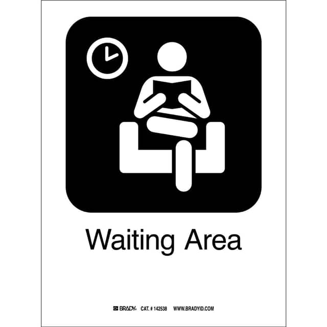 142538 B302 WAITING AREA 10"HX7"W PICTO