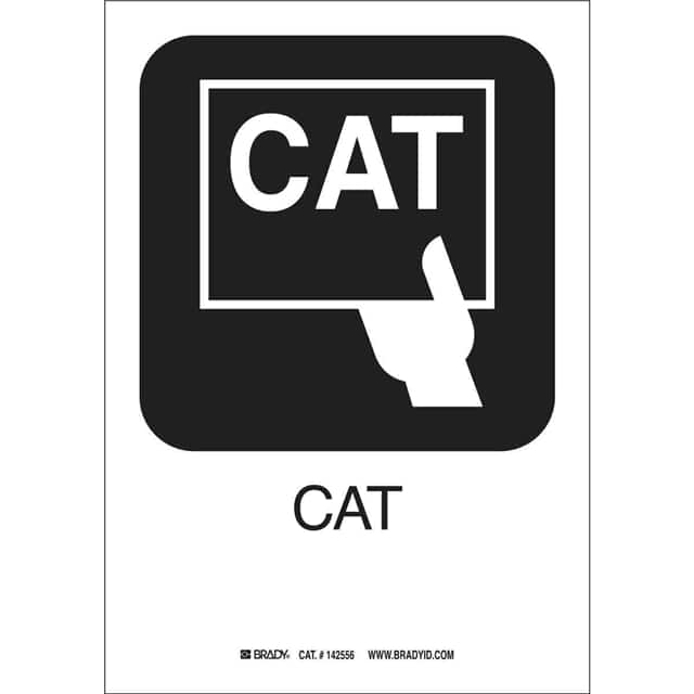 142556 B302 CAT 10"HX7"W PICTO W/TEXT
