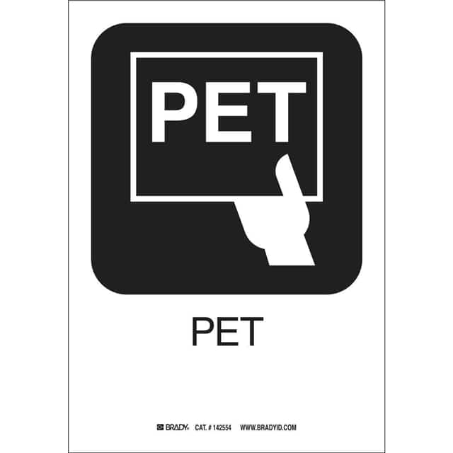 142446 B555 PET 10"HX7"W PICTO W/TEXT