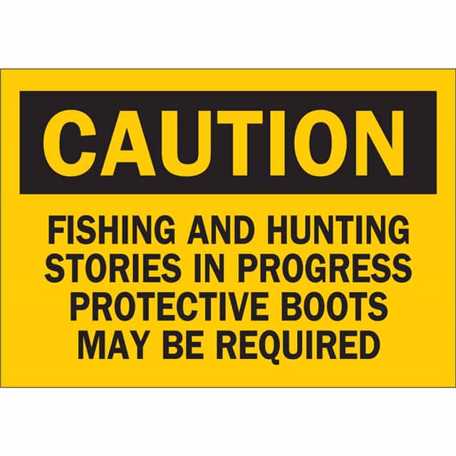 38083 B401 7X10 BLK/YEL CAUTION FISHIN