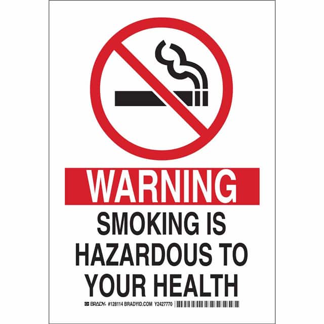 128117 B302 14X10 BLK/RD/WHT WARNING SM