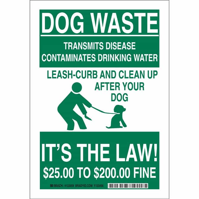 123559 B302 10X7 GRN/WHT DOG WASTE TRAN