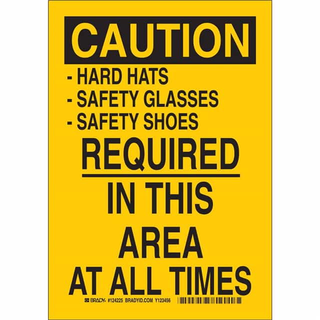 124224 B401 10X7 BLK/YEL CAUTION -HARD