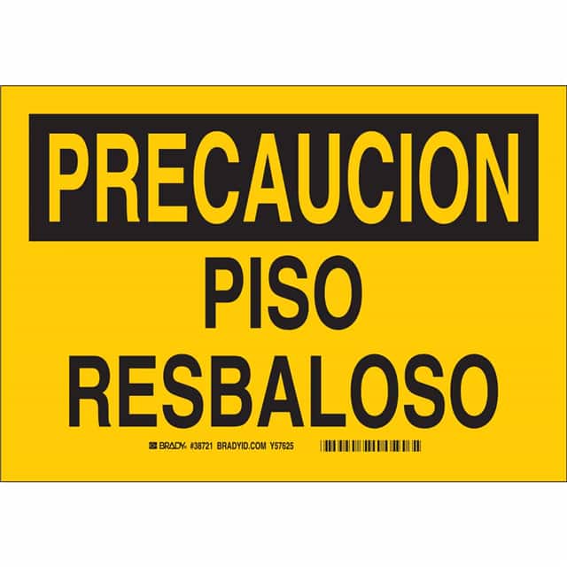 38721 SPANISH/CAUT SLIPPERY FLOOR