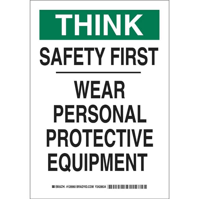 128960 B302 10X7 BLK/GRN/WHT THINK SAFE