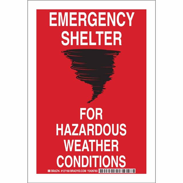 127158 B555 10X7 RED/BLK/WHT EMERGENCY