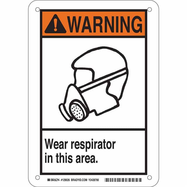129026 B302 10X7 BLK/ORG/WHT WARNING WE