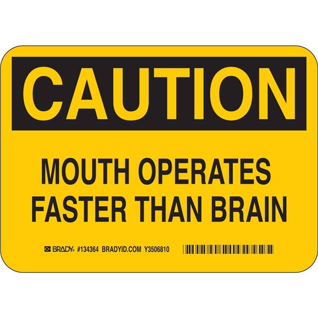 134364 B401 7X5 BLK/YEL FUNNY SIGN