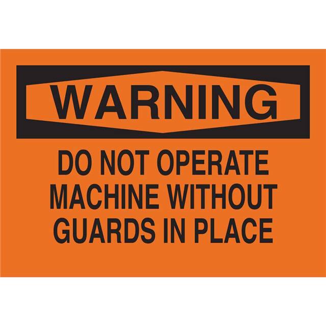 25026 B401 10X14 BLK/ORG WARNING