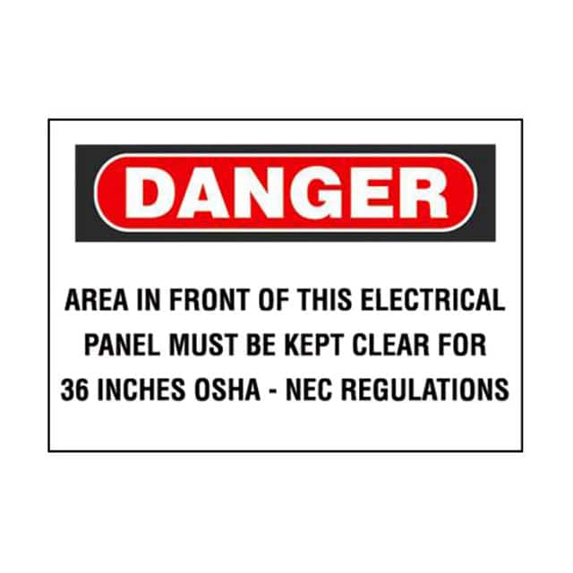 PPS0710D66 SIGN ELECTRL WARN 10"X7" BLK/RED