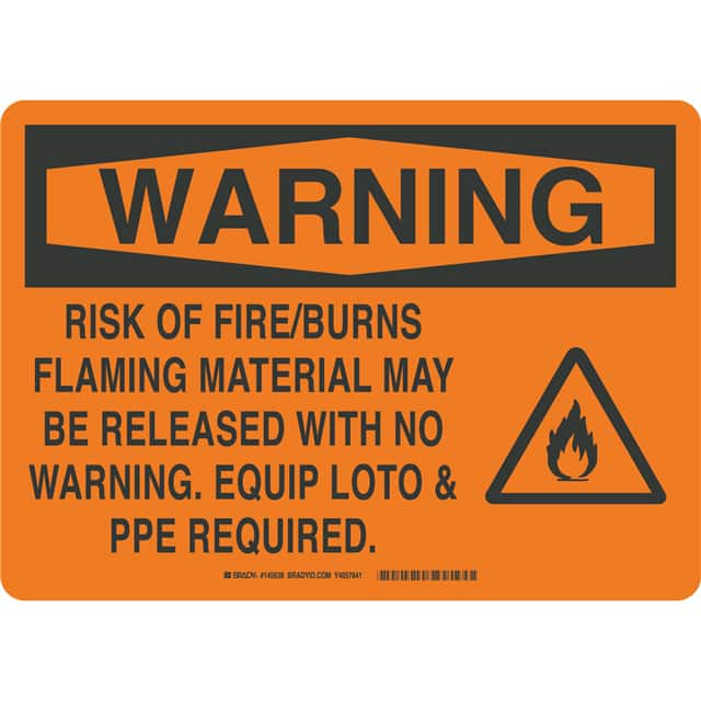 145632 B401,BLK/ORN,9X12,RISK OF FIRE/B