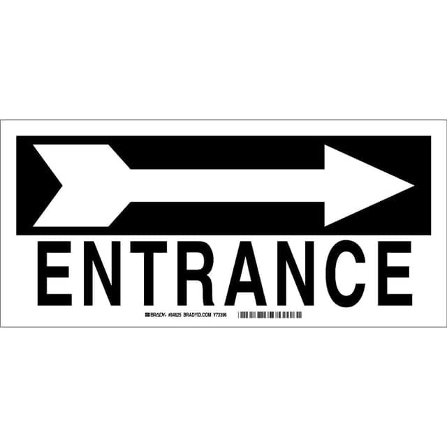 84625 B302, BLK/WHT,6.5X14",ENTRANCE A