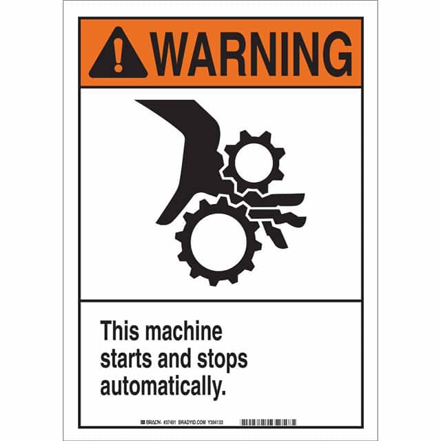 37401 B302 SAFETY SIGN 14X10 BLK/ORG/W