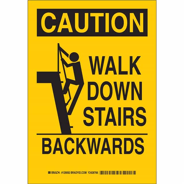 129093 B555 14X10 BLK/YEL CAUTION WAK D