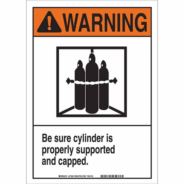 37389 B302 SAFETY SIGN 14X10 BLK/ORG/W