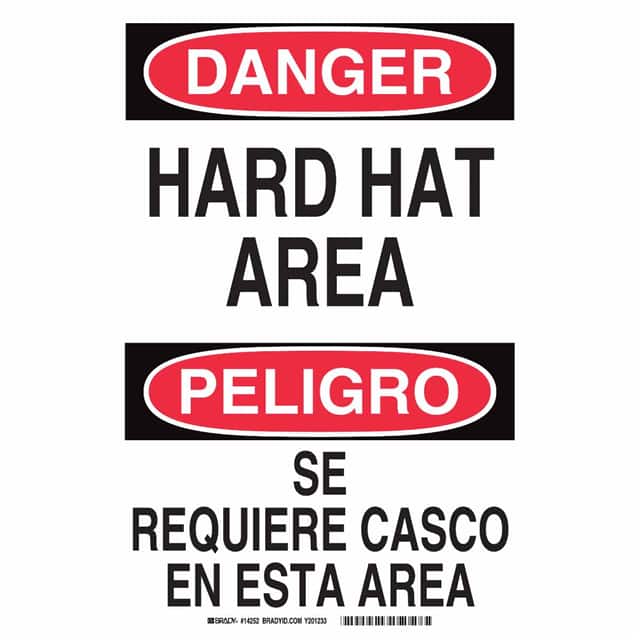 14252 B302 SAFETY SIGN 14X10 BLK/RED/W